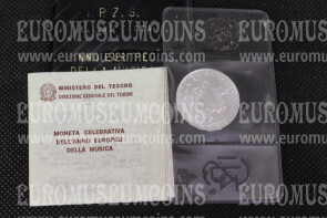 1985 Italia 500 Lire FDC Anno della Musica argento in astuccio