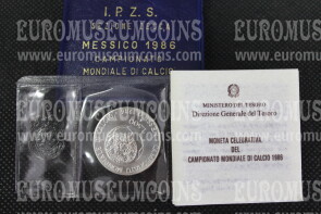 1986 Italia 500 Lire FDC Mondiali di Calcio argento in astuccio