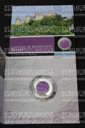 2012 Lussemburgo Castello di Bourscheid 5 Euro Proof in Argento e Niobio