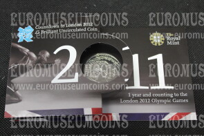 2011 Gran Bretagna 5 Sterline FDC Olimpiadi Londra in confezione