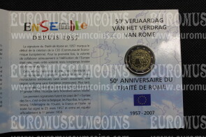 Belgio 2007 Trattati di Roma 2 Euro commemorativo in folder